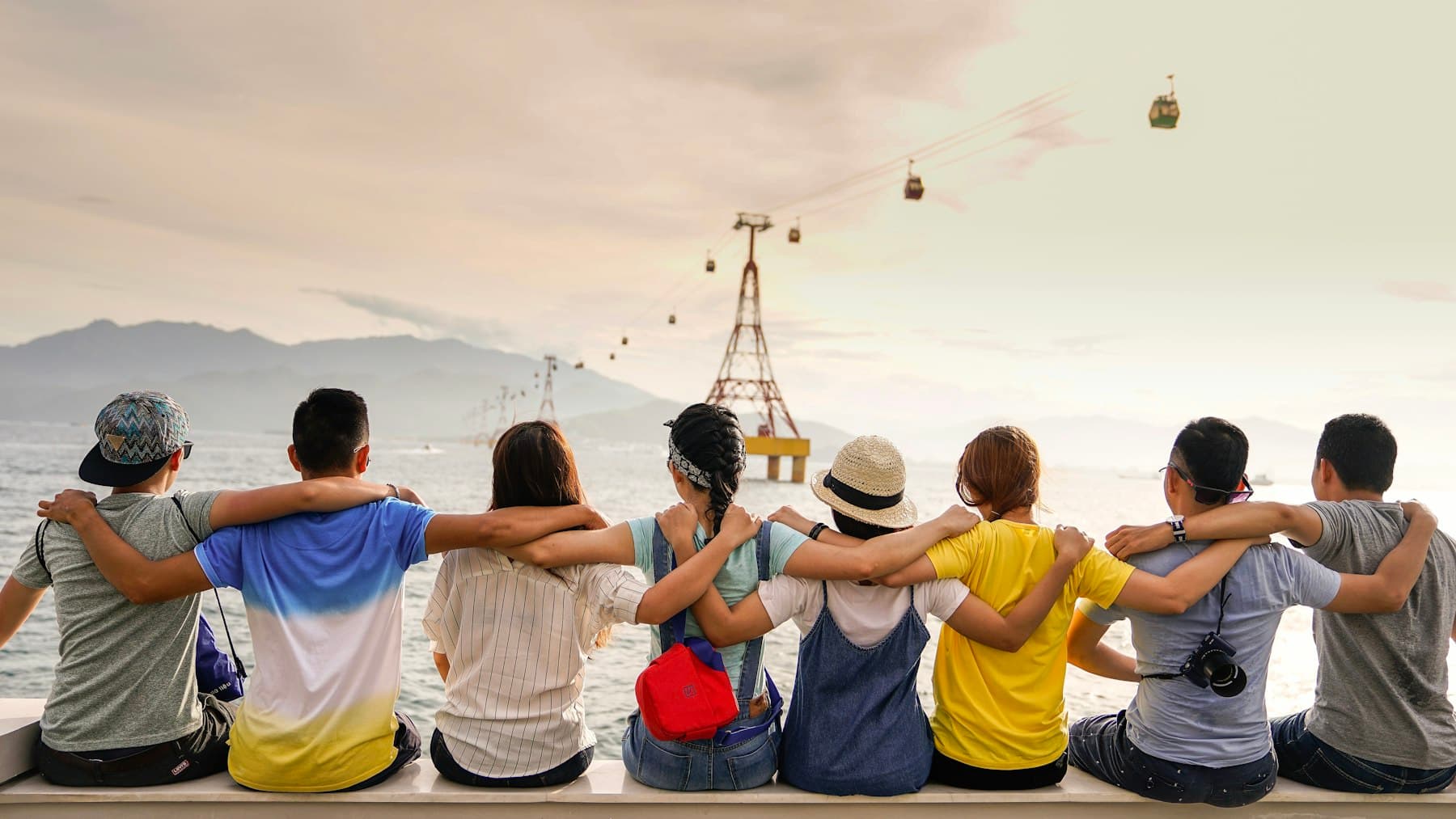 A small group looking out together